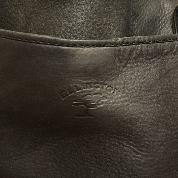 Ellington Black Leather Tote Bag purse Laptop - Picture 2 of 9